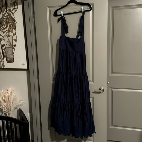 NWT JASON WU Navy Blue Maxi Embroidered Dress - Picture 2 of 8